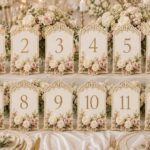Tischnummern Ivory Gold mieten | Edle Tischnummer-Aufsteller Hochzeit 1–12
