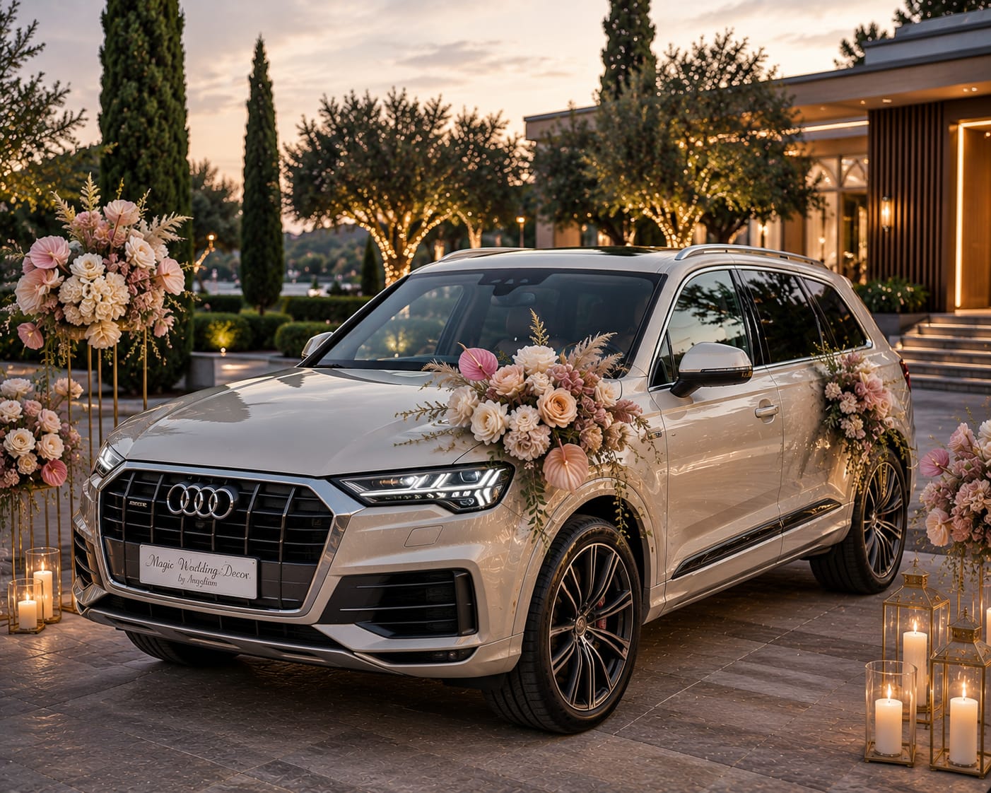 Exklusive Hochzeitsauto Dekoration 