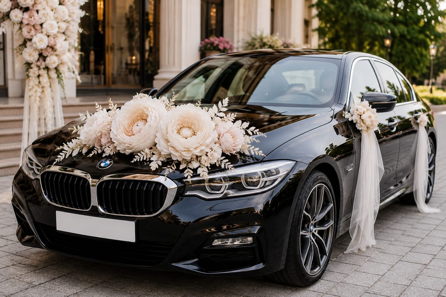 Exklusive Hochzeitsauto Dekoration 