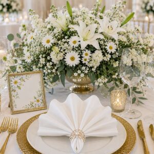 Satin Servietten Weiß mieten | Edles Set für Hochzeitsdeko & Table-Setting